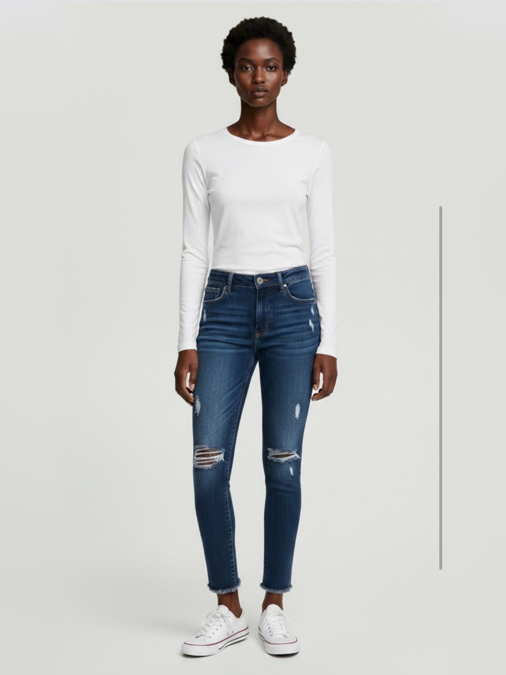Abercrombie & Fitch Dark  Distressed Harper Ankle Jeans